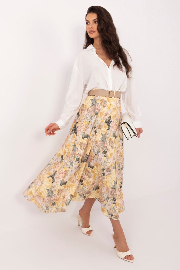 Yellow Skirt in Skirts with Spandex and Polyester