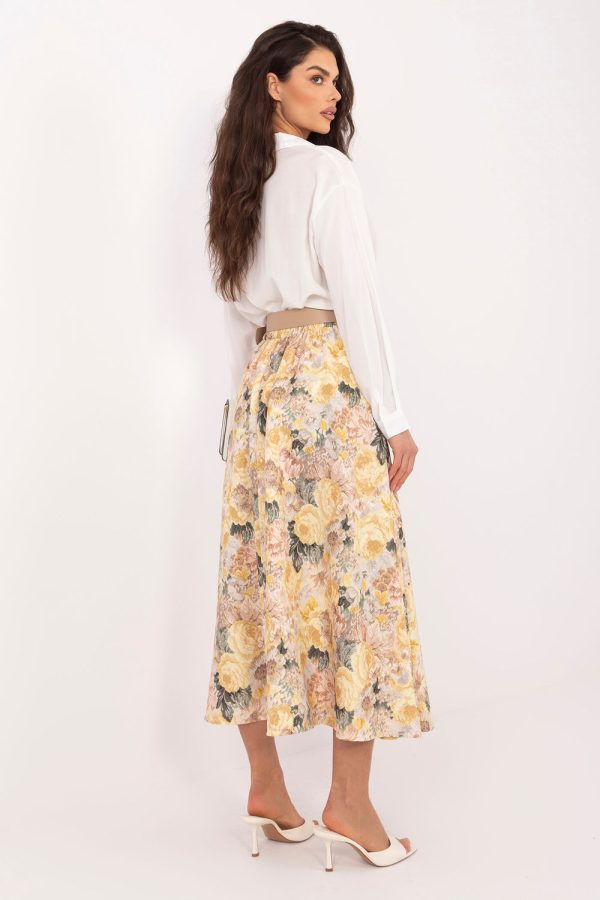 Yellow Skirt in Skirts with Spandex and Polyester