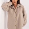 Beige Jacket in Women`s Coats, Jackets with Spandex, Polyester and Viscose