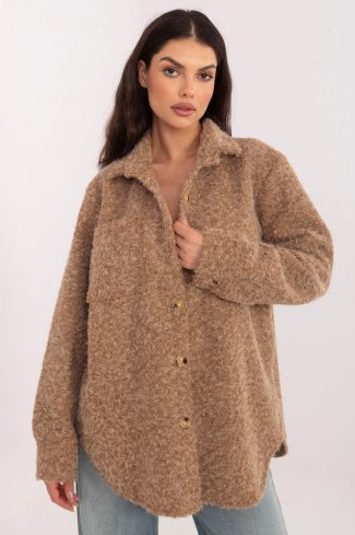 Brown Jacket in Women`s Coats, Jackets with Spandex, Polyester and Viscose