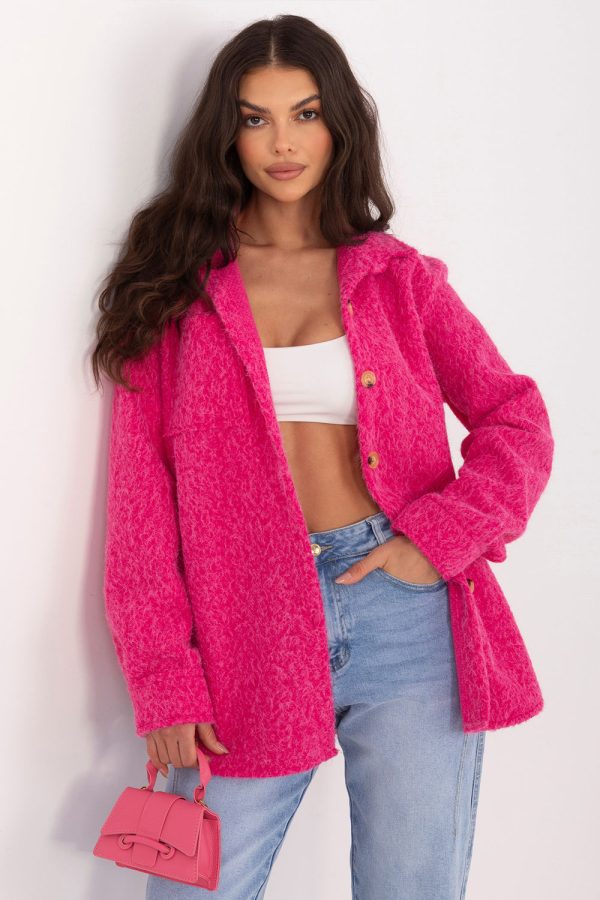 Pink Jacket in Women`s Coats, Jackets with Spandex, Polyester and Viscose