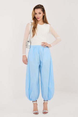 Blue Women's Pants in Pants, Trousers, Shorts with Cotton, Spandex and Polyamide