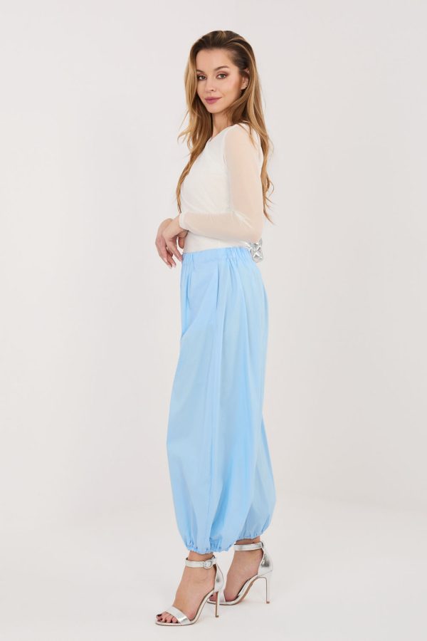 Blue Women's Pants in Pants, Trousers, Shorts with Cotton, Spandex and Polyamide