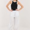 White Women's Pants in Pants, Trousers, Shorts with Cotton, Spandex and Polyamide