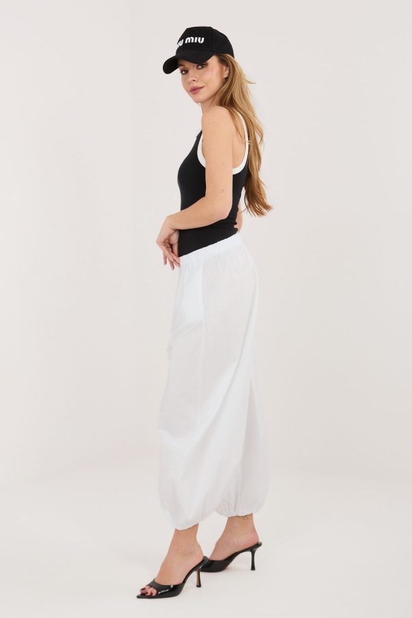 White Women's Pants in Pants, Trousers, Shorts with Cotton, Spandex and Polyamide