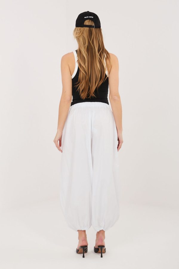 White Women's Pants in Pants, Trousers, Shorts with Cotton, Spandex and Polyamide