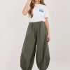 Green Women Trousers in Pants, Trousers, Shorts with Cotton, Spandex and Polyamide