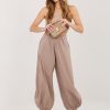 Beige Women's Pants in Pants, Trousers, Shorts with Cotton, Spandex and Polyamide