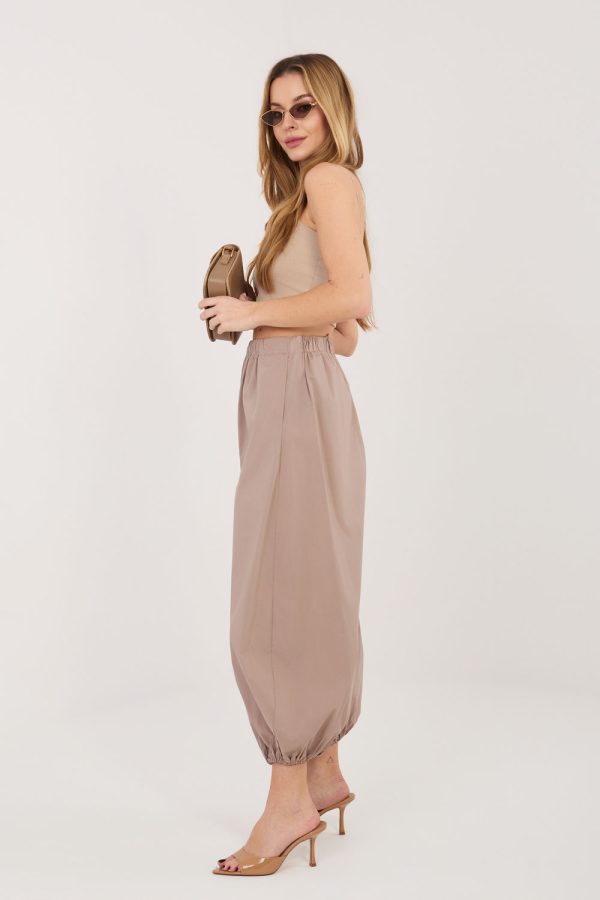 Beige Women's Pants in Pants, Trousers, Shorts with Cotton, Spandex and Polyamide