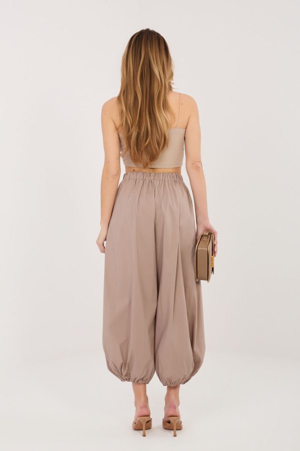 Beige Women's Pants in Pants, Trousers, Shorts with Cotton, Spandex and Polyamide