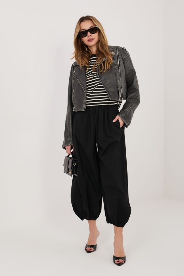 Black Women's Pants in Pants, Trousers, Shorts with Cotton, Spandex and Polyamide