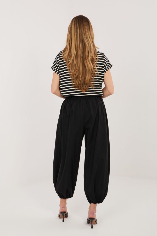 Black Women's Pants in Pants, Trousers, Shorts with Cotton, Spandex and Polyamide