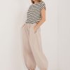 Beige Women's Pants in Pants, Trousers, Shorts with Cotton, Spandex and Polyamide