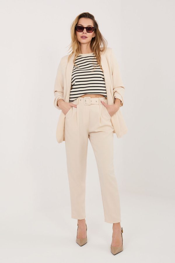Beige Set in Pants, Trousers, Shorts with Spandex and Polyamide