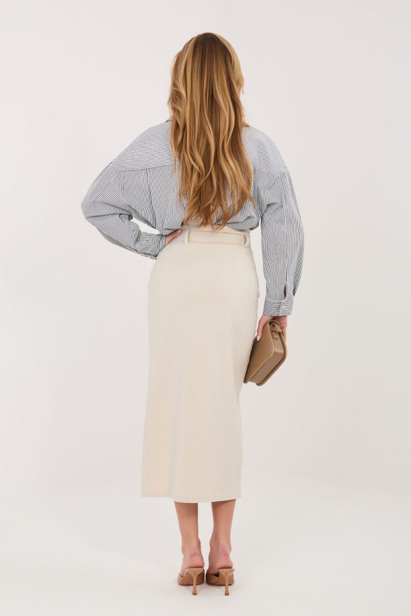 Beige Skirt in Skirts with Cotton, Spandex and Nylon