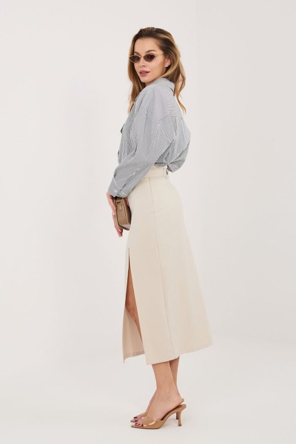 Beige Skirt in Skirts with Cotton, Spandex and Nylon