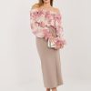 Beige Skirt in Skirts with Cotton, Spandex and Nylon