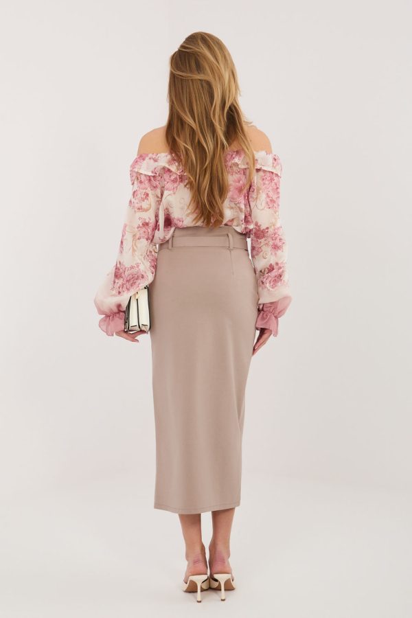 Beige Skirt in Skirts with Cotton, Spandex and Nylon