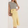 Yellow Skirt in Skirts with Cotton, Spandex and Nylon