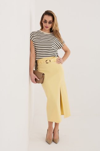 Yellow Skirt in Skirts with Cotton, Spandex and Nylon
