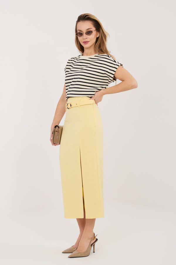Yellow Skirt in Skirts with Cotton, Spandex and Nylon