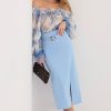 Blue Skirt in Skirts with Cotton, Spandex and Nylon
