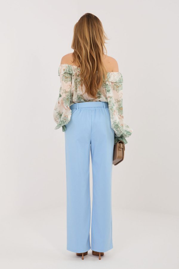 Blue Women's Pants in Pants, Trousers, Shorts with Cotton, Spandex and Nylon