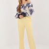 Yellow Women's Pants in Pants, Trousers, Shorts with Cotton, Spandex and Nylon