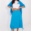 Blue Skirt in Skirts with Cotton and Spandex
