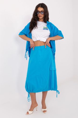 Blue Skirt in Skirts with Cotton and Spandex