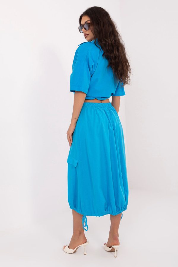 Blue Skirt in Skirts with Cotton and Spandex