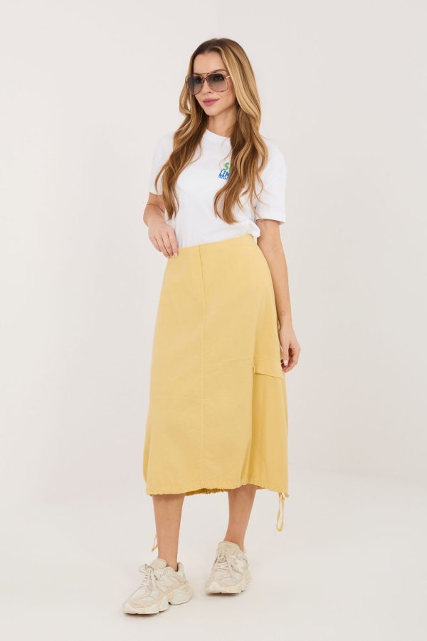 Yellow Skirt in Skirts with Cotton and Spandex