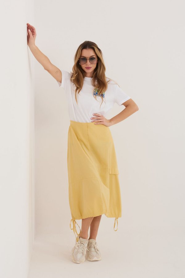Yellow Skirt in Skirts with Cotton and Spandex