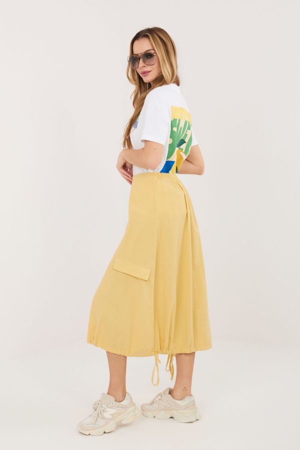 Yellow Skirt in Skirts with Cotton and Spandex