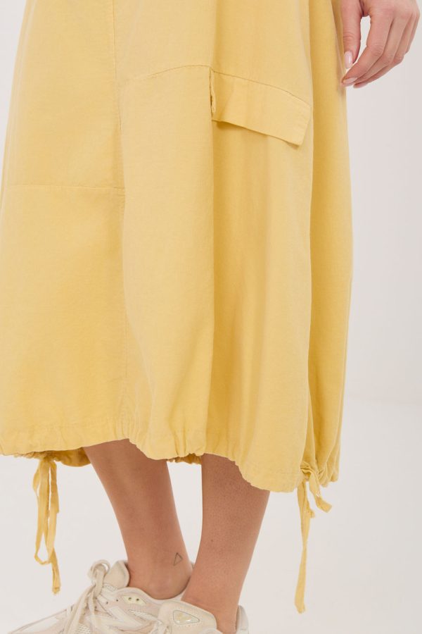 Yellow Skirt in Skirts with Cotton and Spandex