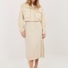 Beige Skirt in Skirts with Cotton and Spandex