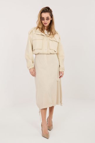 Beige Skirt in Skirts with Cotton and Spandex