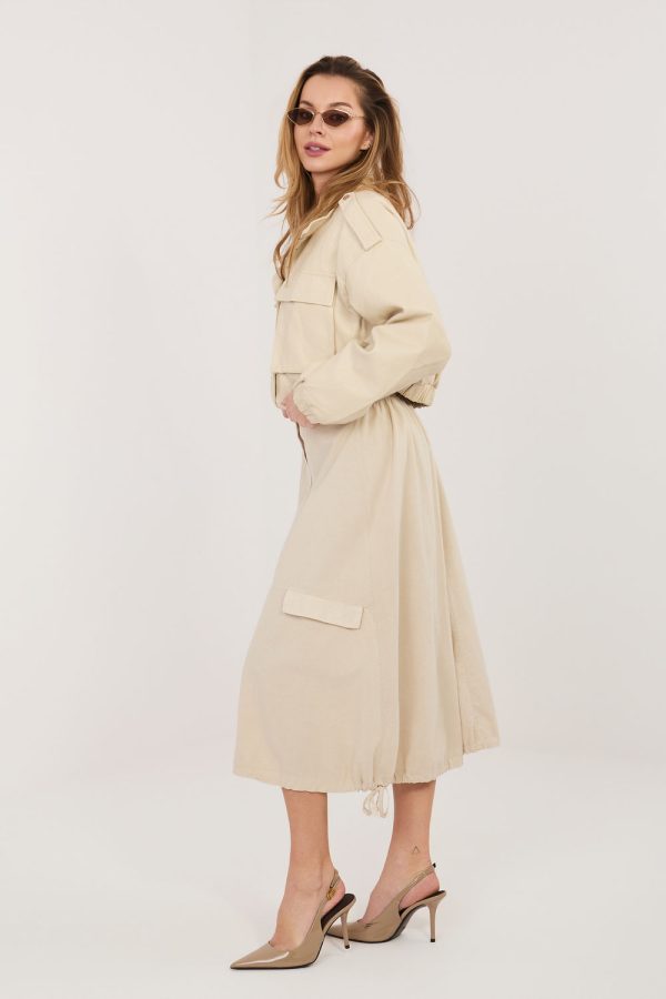 Beige Skirt in Skirts with Cotton and Spandex
