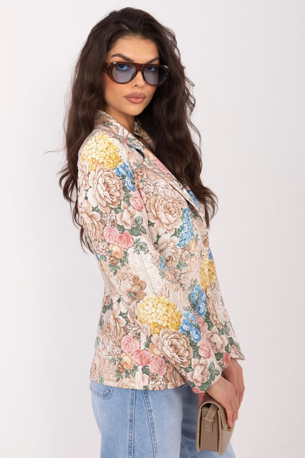 Beige Jacket in Jackets, Vests For Women with Spandex and Polyester