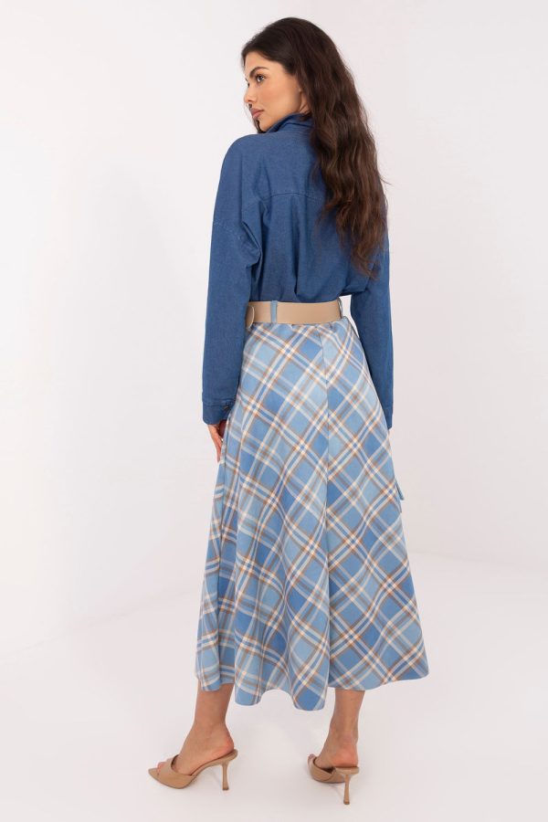 Blue Long Skirt in Skirts with Spandex and Polyester