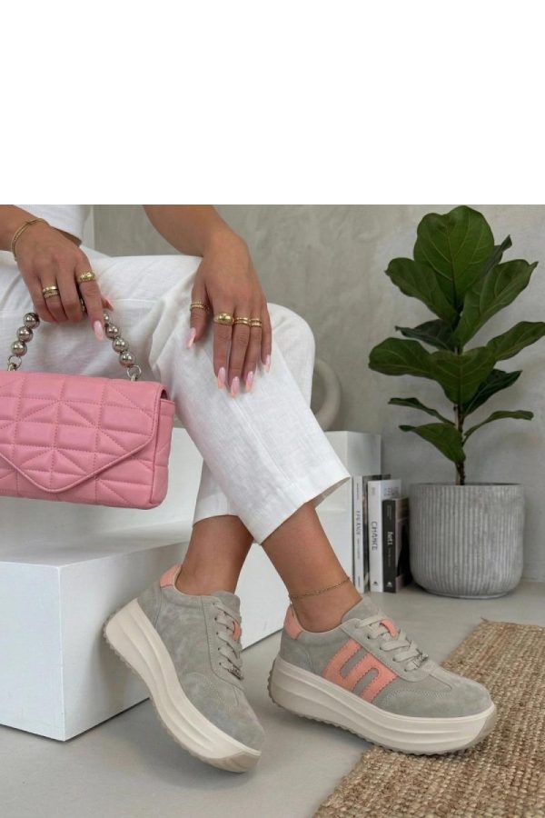 Grey Platform Sneakers....Fabric, Footbed and Platform Height