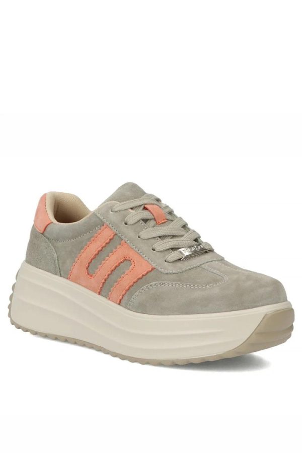 Grey Platform Sneakers....Fabric, Footbed and Platform Height