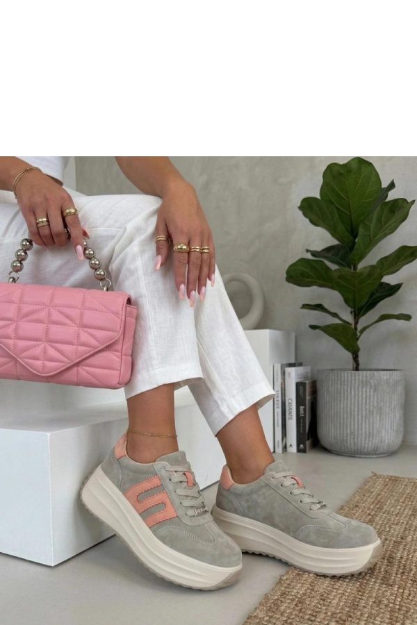 Grey Platform Sneakers....Fabric, Footbed and Platform Height