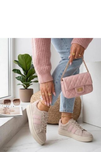 Beige Platform Sneakers..Fabric, Footbed and Platform Height
