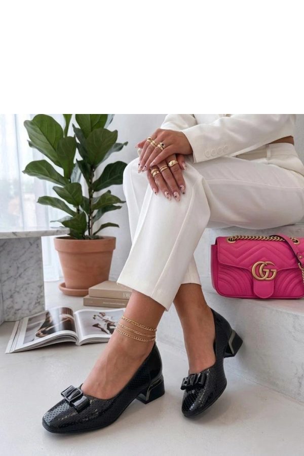 Black Heel Pumps..Fabric, Footbed and Heel Height