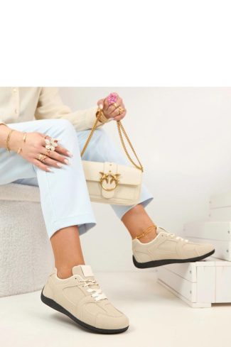 1119353 Beige Sport Shoes in Women`s Athletic Shoes, Trainers, Sneakers with Fabric, Footbed and Sole Height