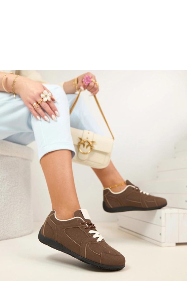 Brown Sport Shoes.Fabric, Footbed and Sole Height