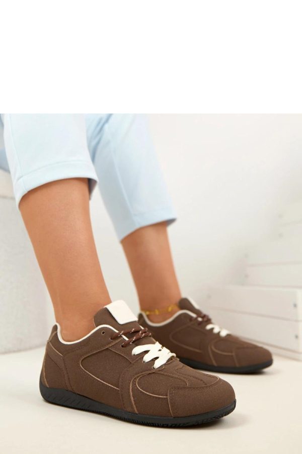 Brown Sport Shoes.Fabric, Footbed and Sole Height