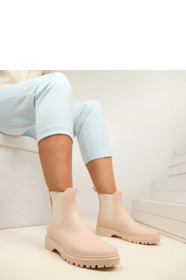 Beige Wellingtons....Fabric, Upper Height and Heel Height