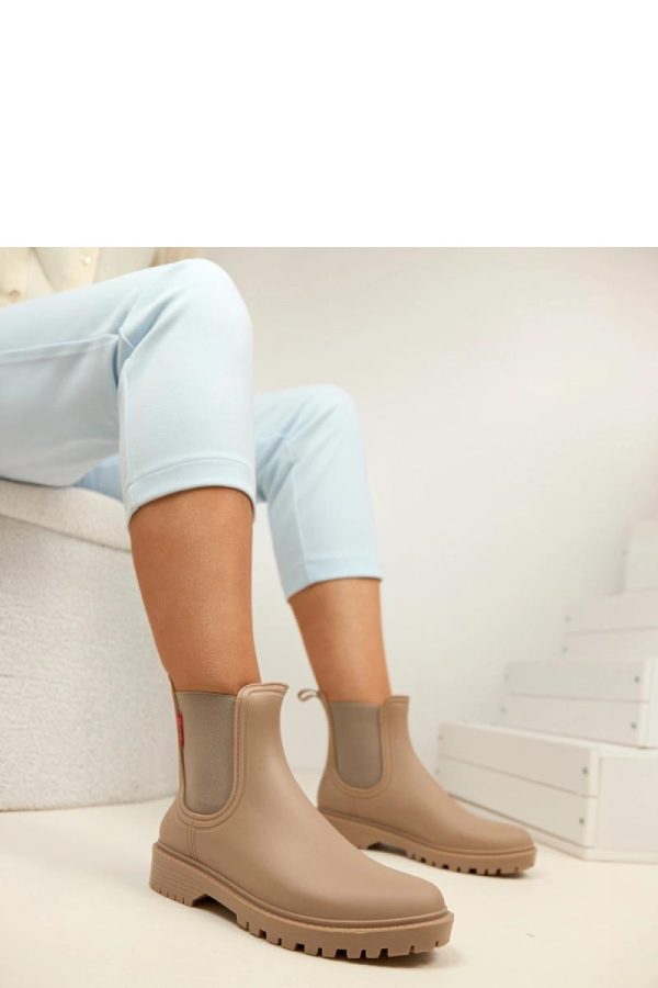 Beige Wellingtons....Fabric, Upper Height and Heel Height